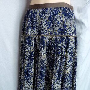 ELIZABETH and JAMES BLUE CRINKLE SILK MAXI SKIRT S